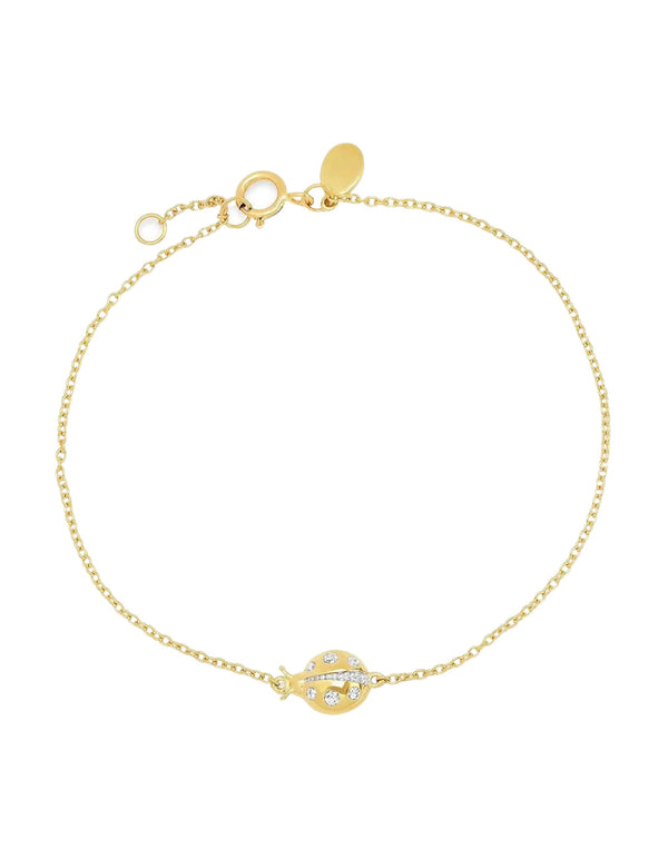 Diamond Crawling Ladybug Bracelet by Eriness - At Present Jewelry