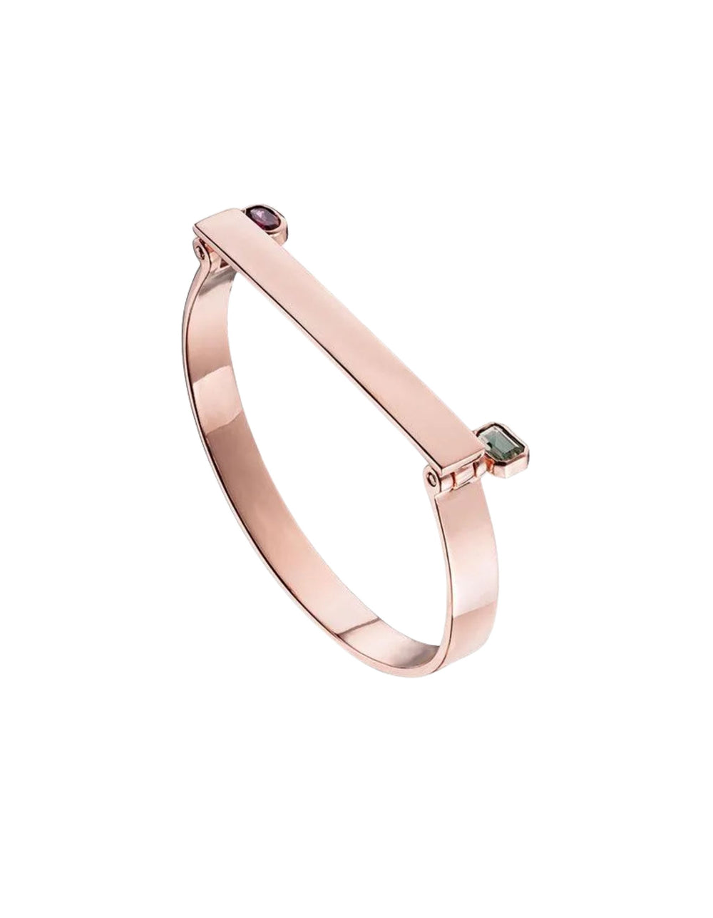 Double Screw Bangle In Rose Gold