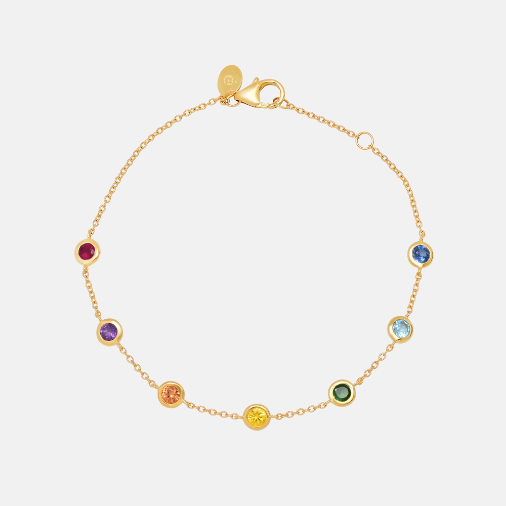 Rainbow Bezel Set Bracelet by Eriness - At Present Jewelry