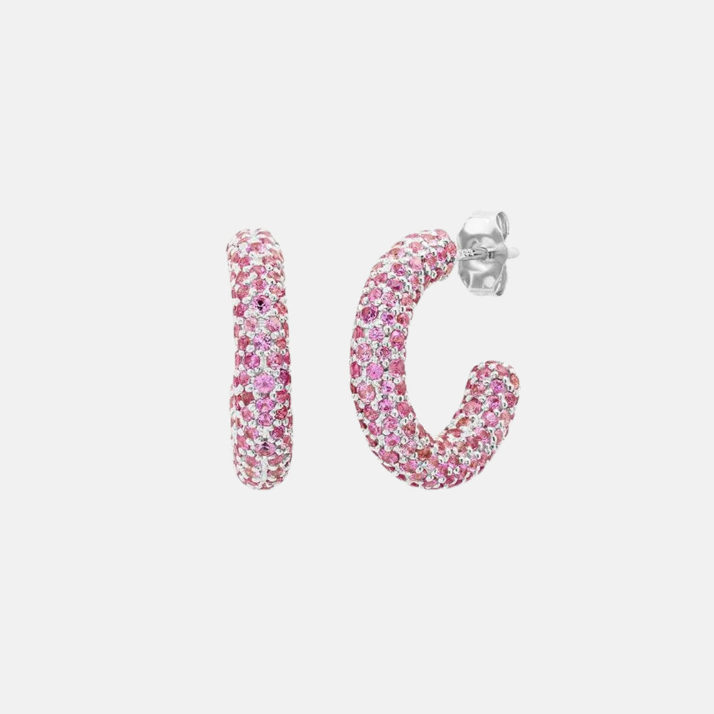 Mini Pink Sapphire Party Hoops by Eriness - At Present Jewelry