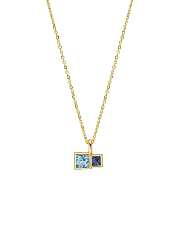 Blue Sapphire &amp; Topaz Savoye Necklace by White/Space - At Present Jewelry