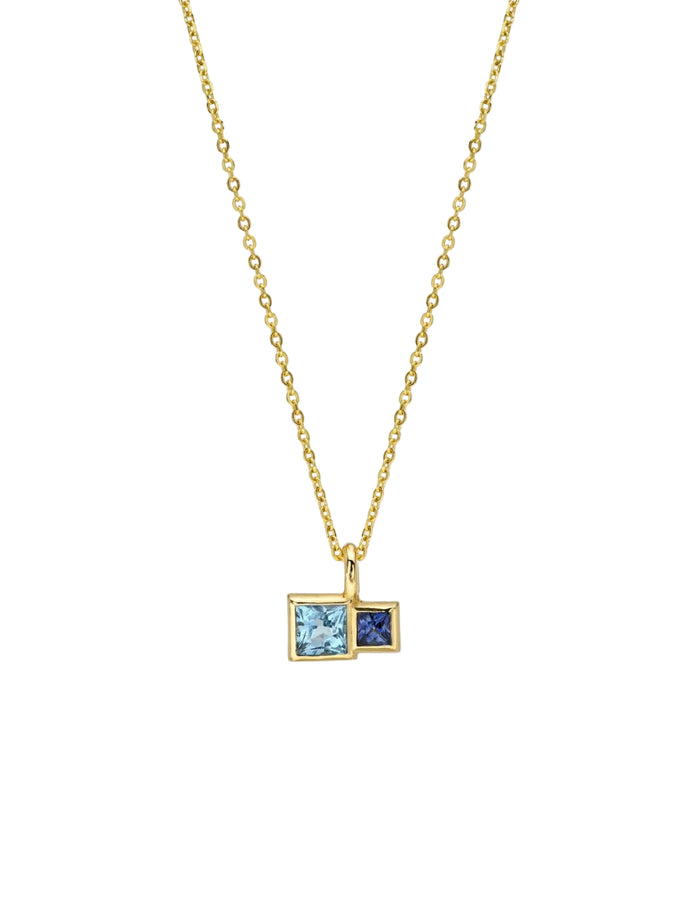 Blue Sapphire &amp; Topaz Savoye Necklace by White/Space - At Present Jewelry