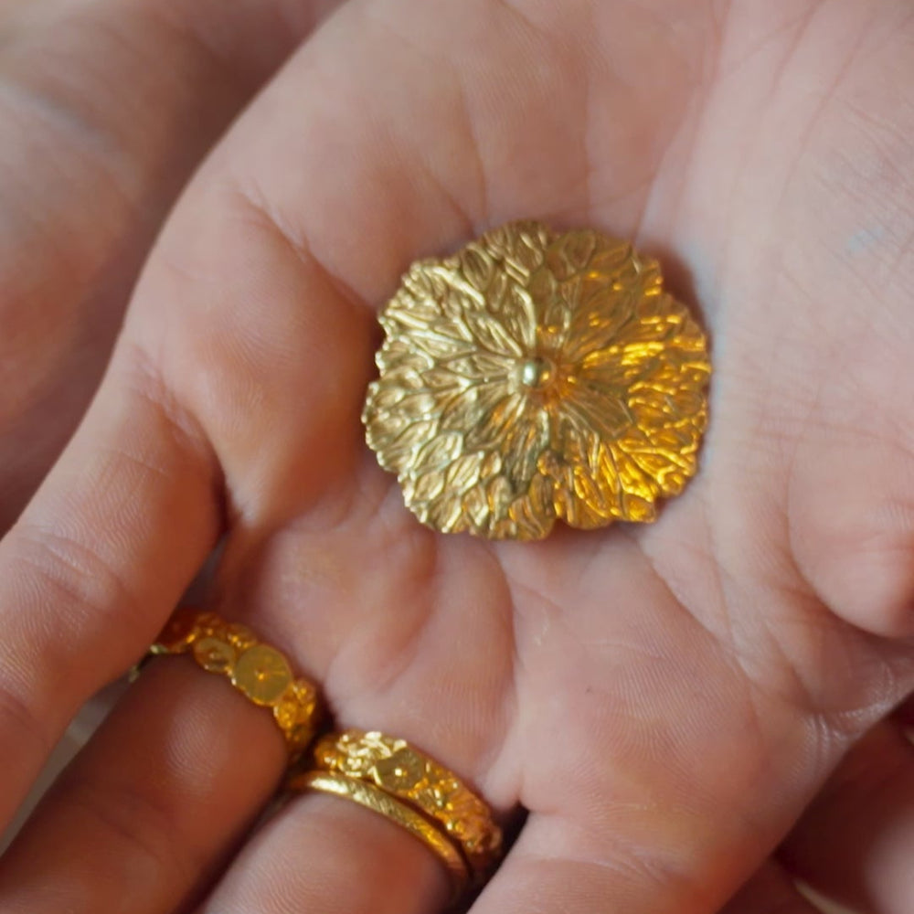 LP Brooch I, Gold by Carina Hardy - At Present Jewelry