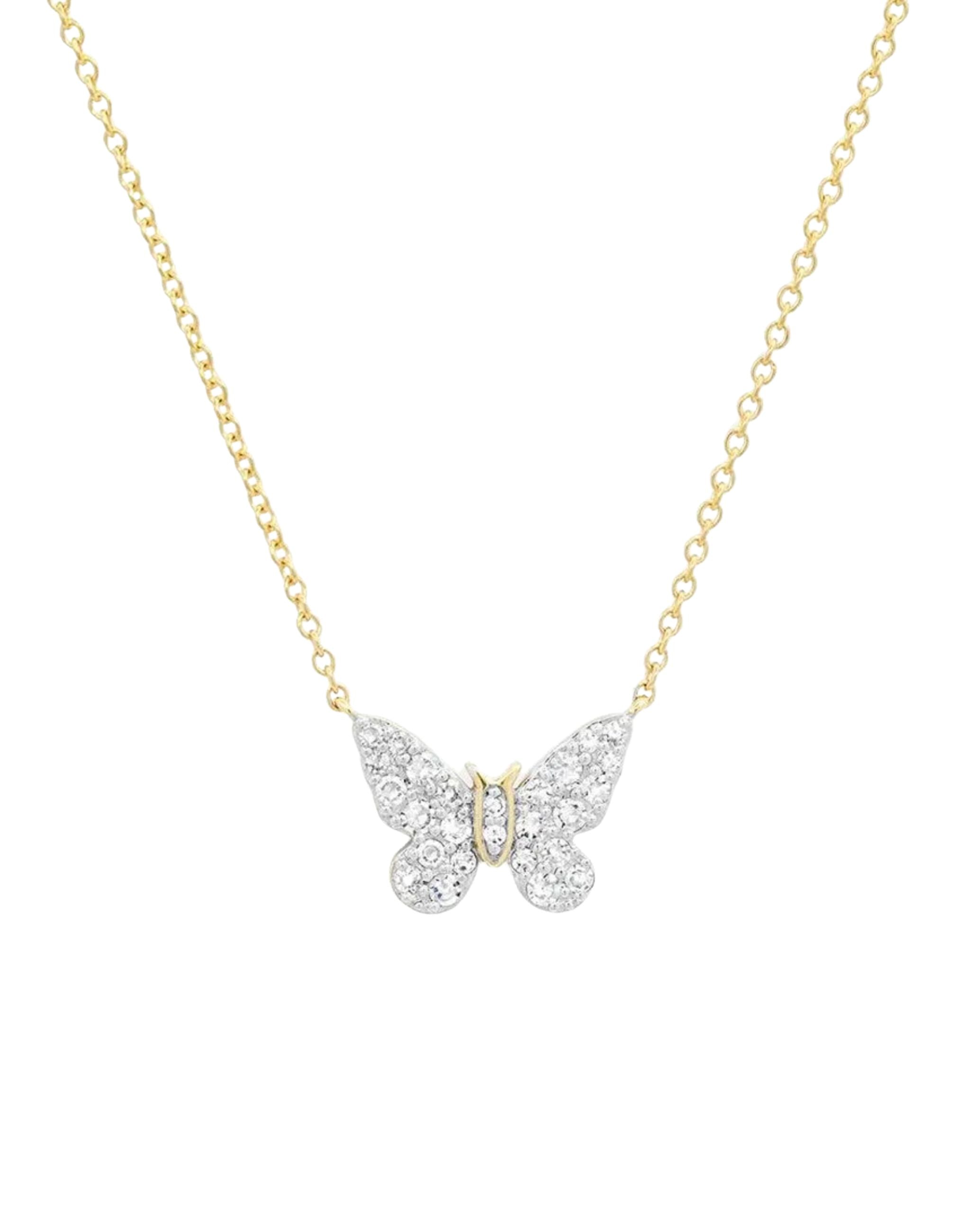Mini Diamond Butterfly Necklace