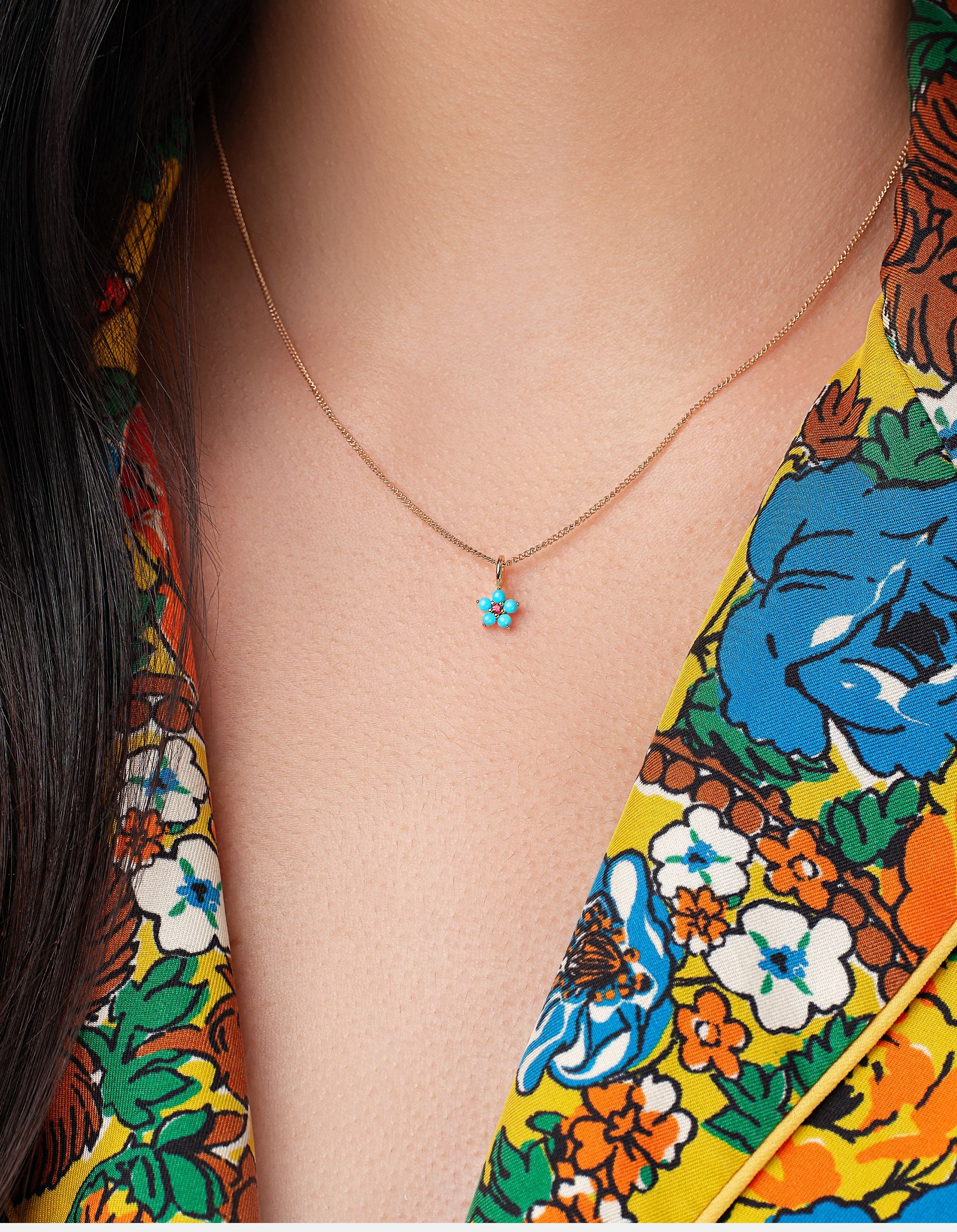 Turquoise and Tourmaline Aurora Charm