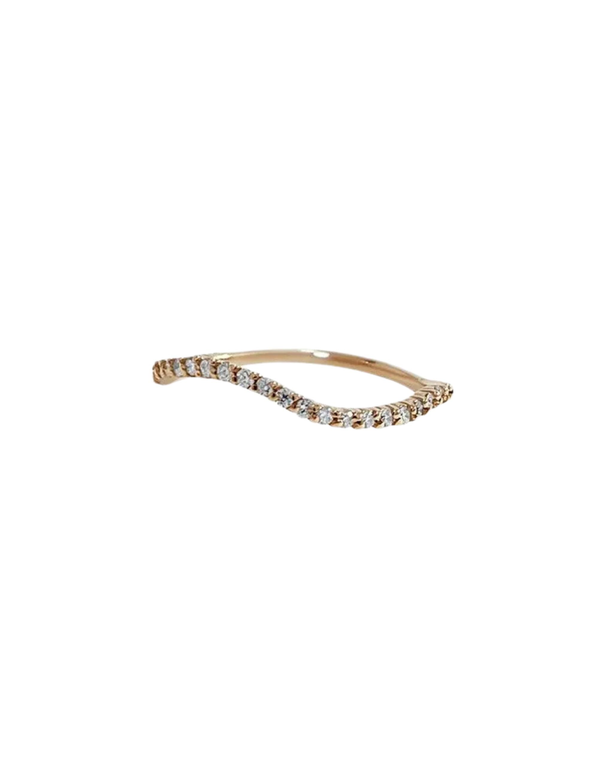 Pave Ocean Wave Diamond Band Ring