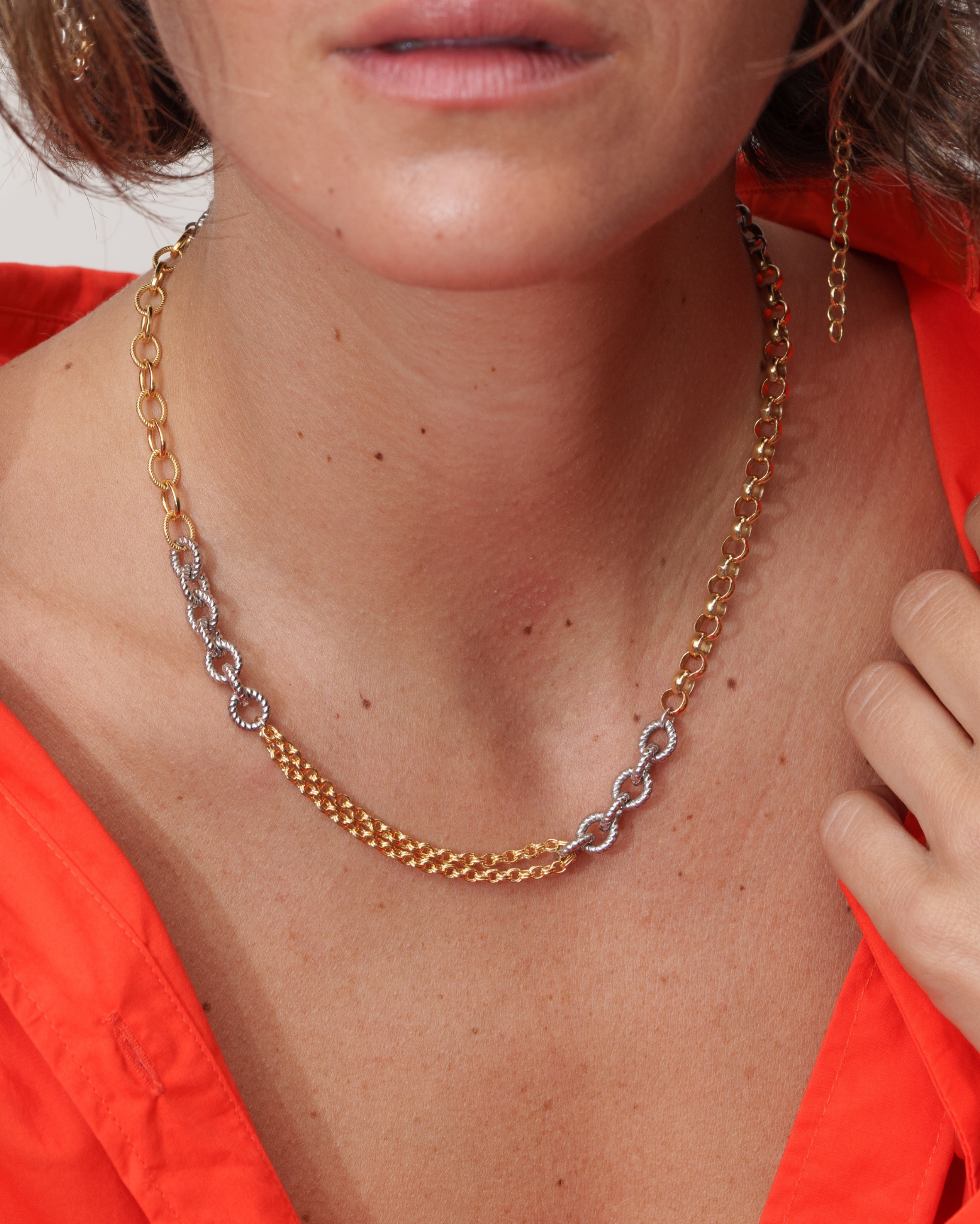 Patchwork Chain Necklace by Monbouquette - At Present Jewelry