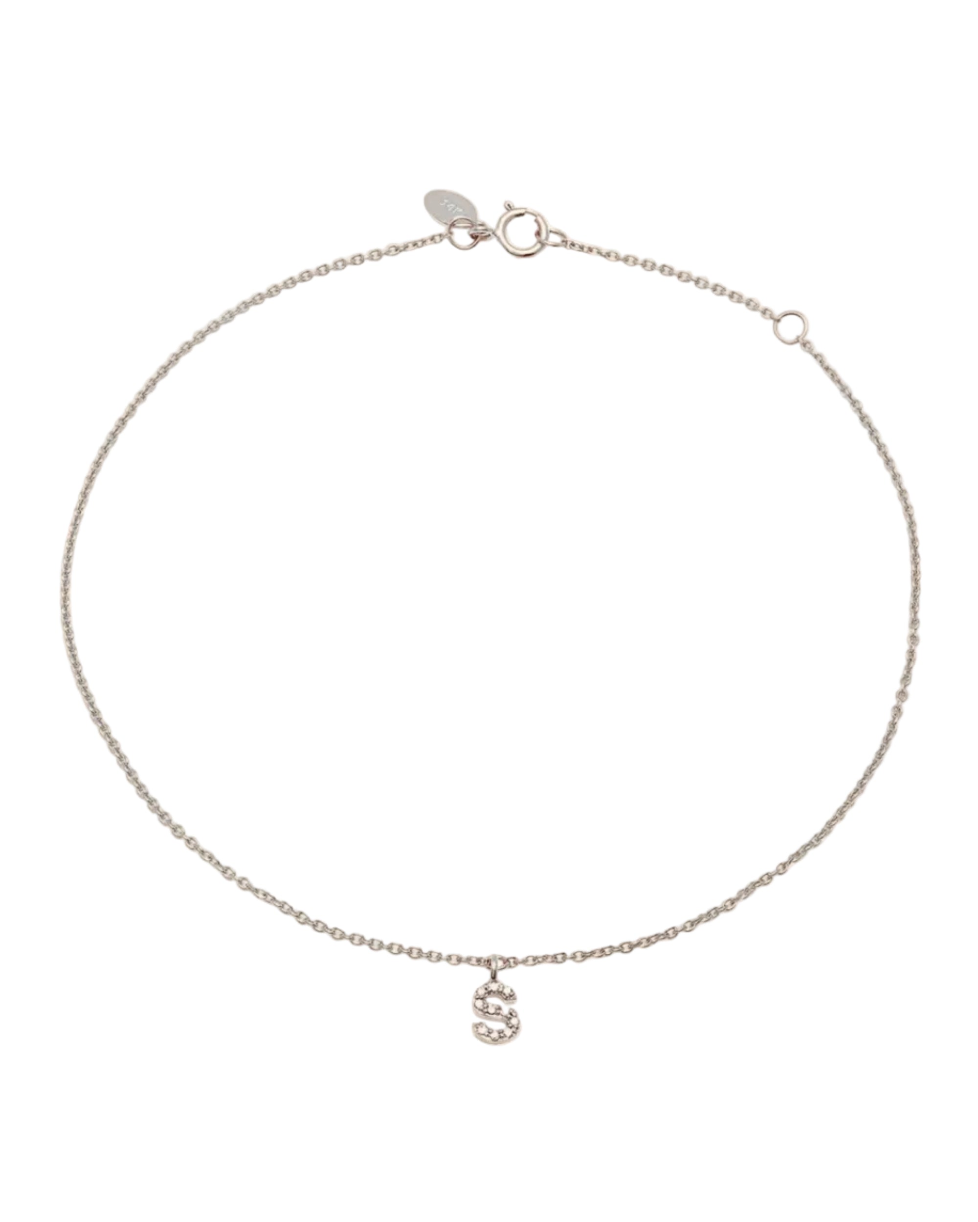 Diamond Mini Initial Anklet by Eriness - At Present Jewelry