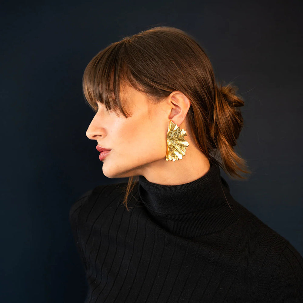 Ginkgo Leaf Earring by Christina Caruso - At Present Jewelry