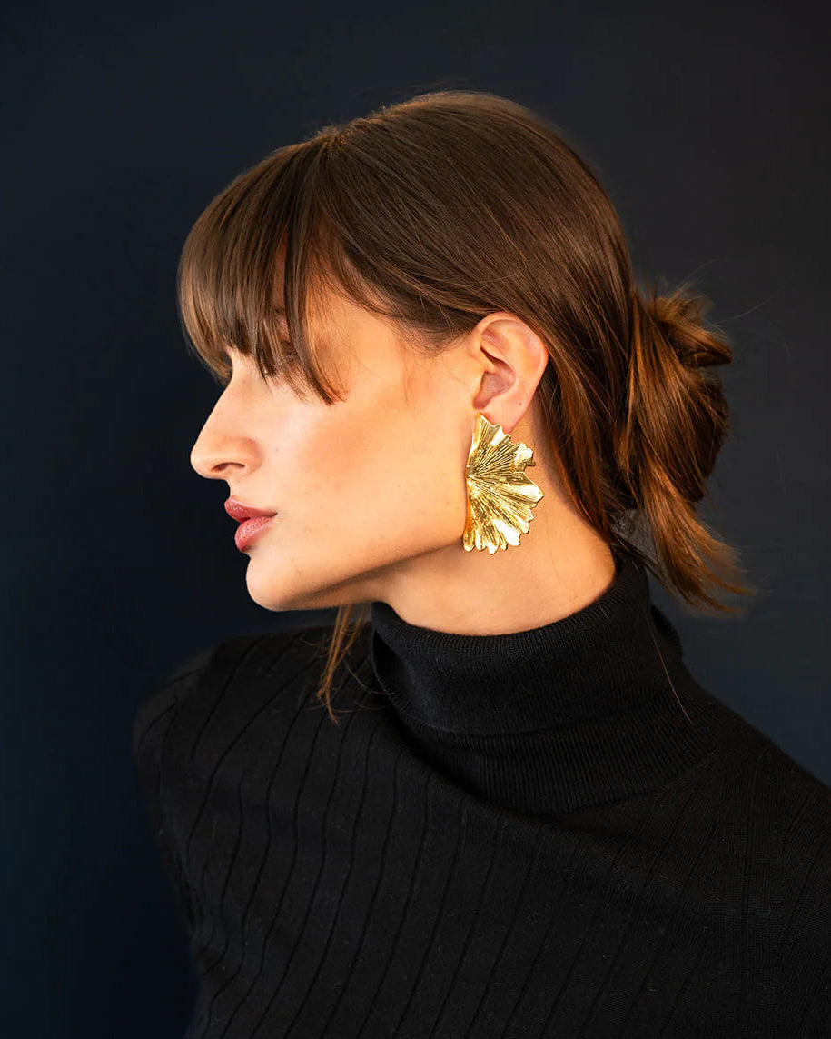 Ginkgo Leaf Earring by Christina Caruso - At Present Jewelry