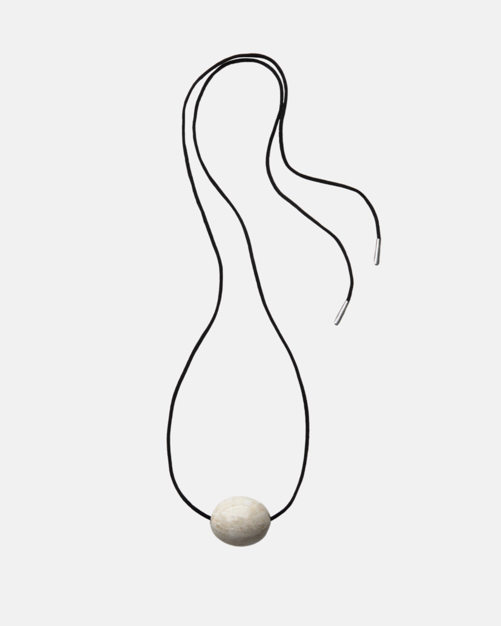 Large Stone Ellipse Necklace, White by Annika Inez - At Present Jewelry