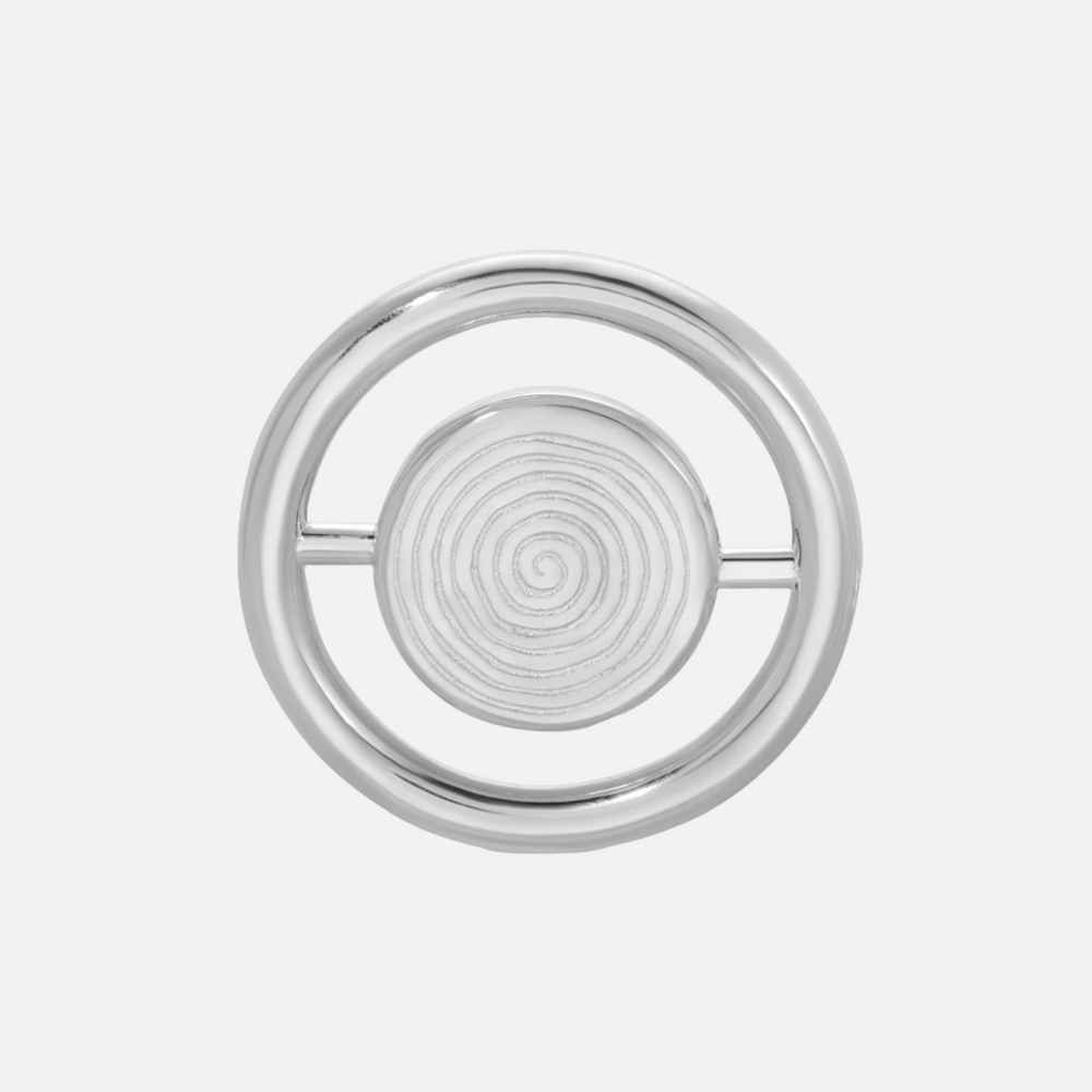 Reversible Bullseye Brooch, Silver by Monbouquette - At Present Jewelry