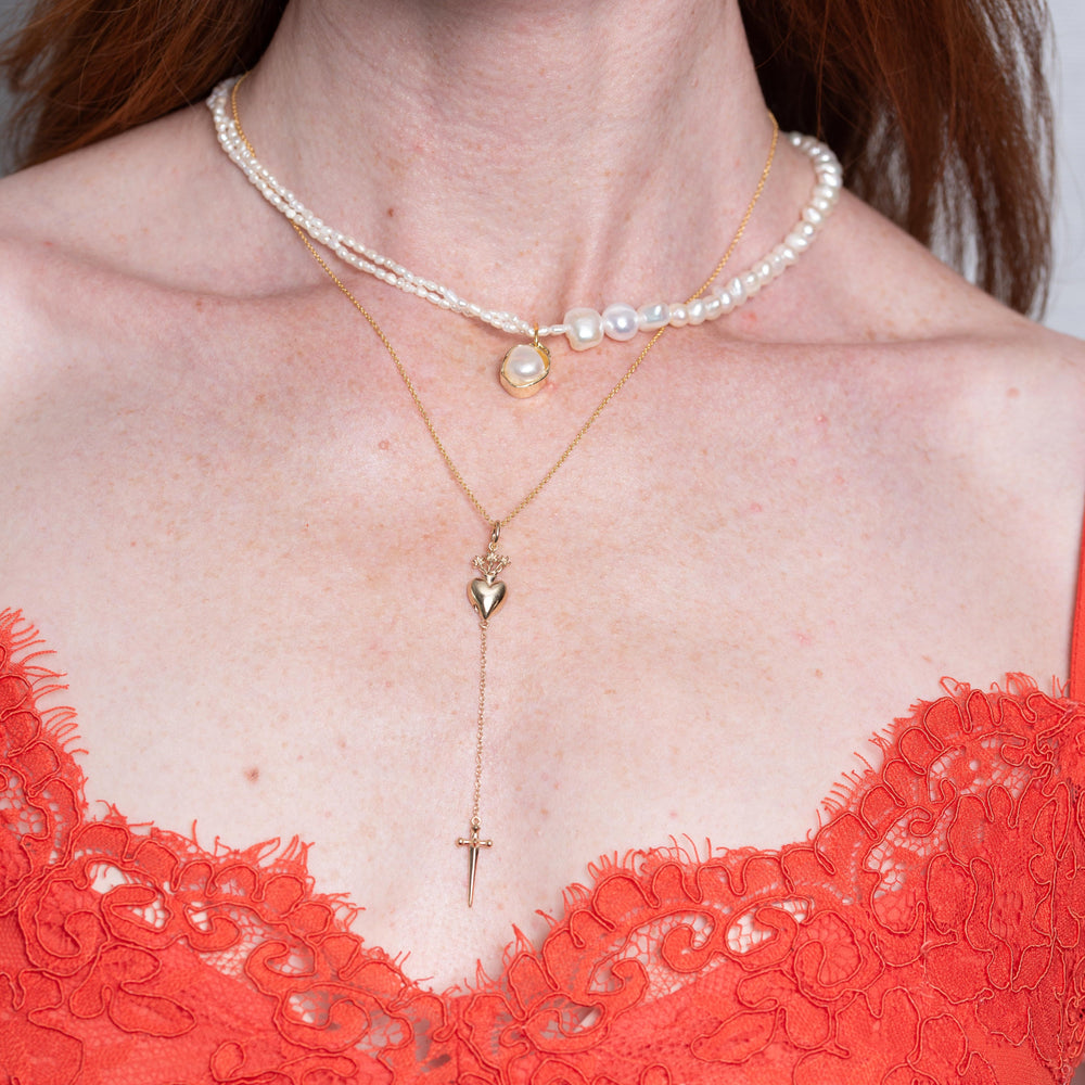 Sacred Heart Drop Pendant by Talon Jewelry - At Present Jewelry