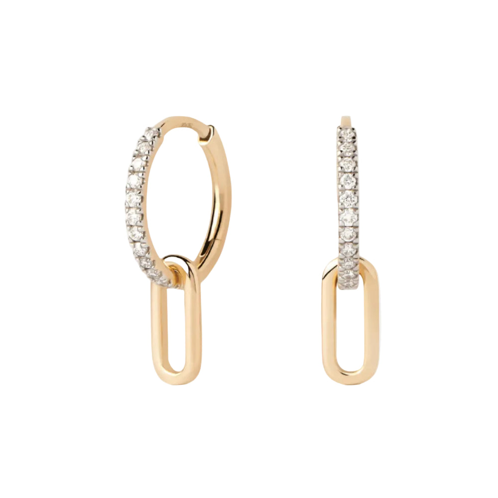 Diamonds and Gold Tay Hoops - At Present Jewelry