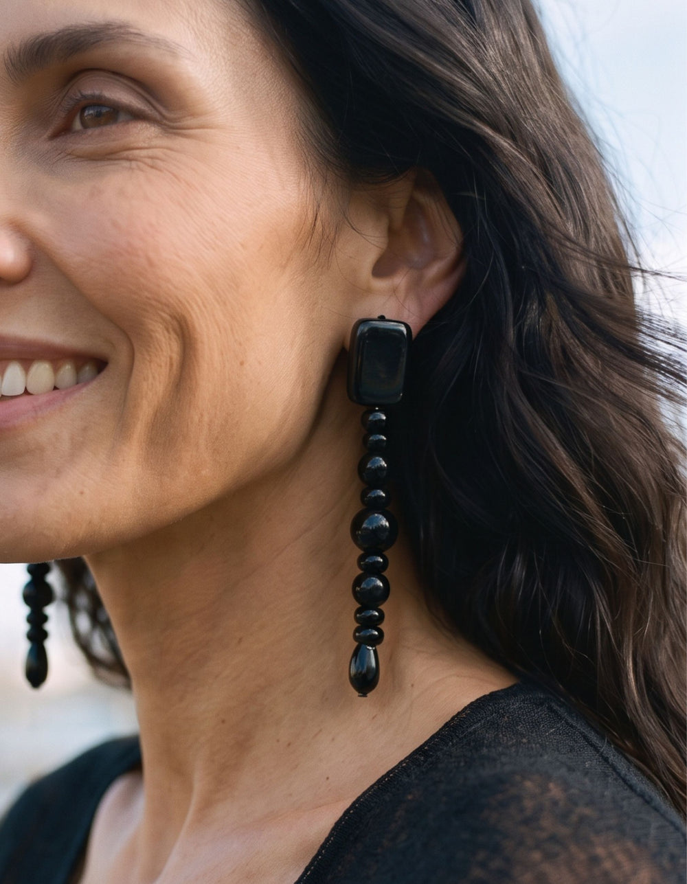 Noir Cascade Earrings
