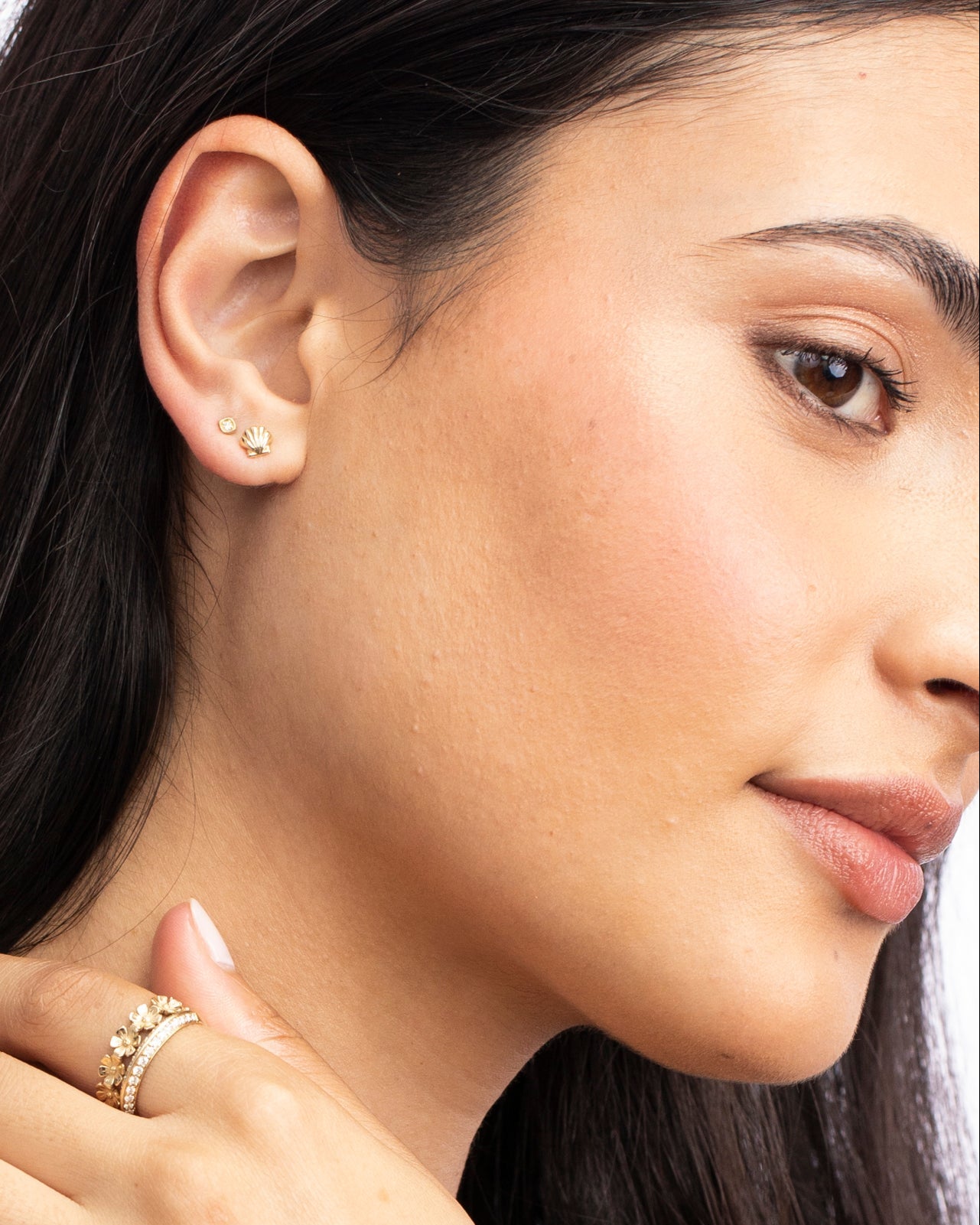 Petite Scallop Shell Studs by Ariel Gordon Jewelry - At Present Jewelry