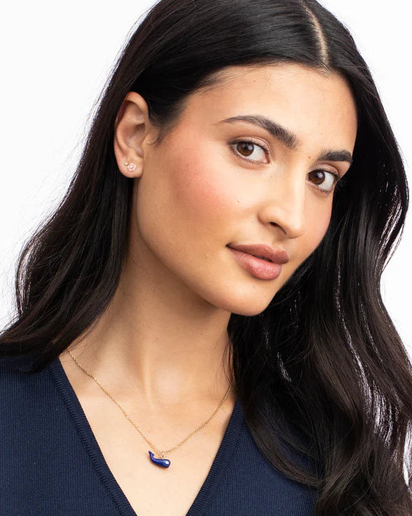 Lapis Migrating Whale Charm