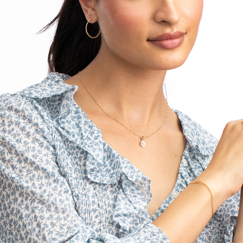 Diamond Blossom Mother of Pearl Charm by Ariel Gordon Jewelry - At Present Jewelry