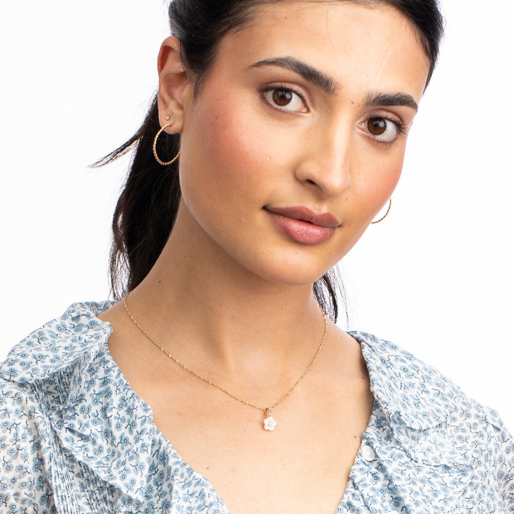 Diamond Blossom Mother of Pearl Charm by Ariel Gordon Jewelry - At Present Jewelry