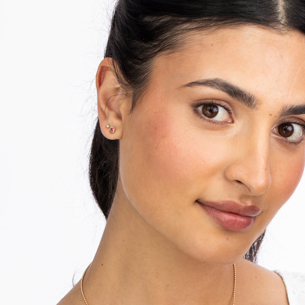 Petite Dahlia Asscher Studs by Ariel Gordon Jewelry - At Present Jewelry