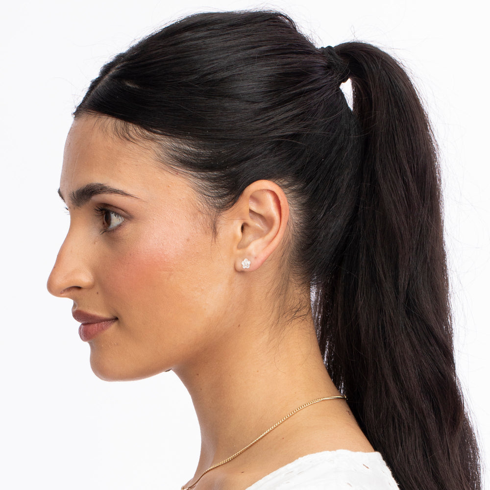 Diamond Blossom Mother of Pearl Studs - At Present Jewelry