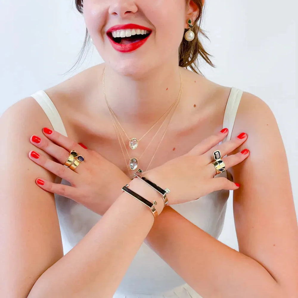 Perched Setting Ring with Green Tourmaline by Leslie Paige Jewelry - At Present Jewelry