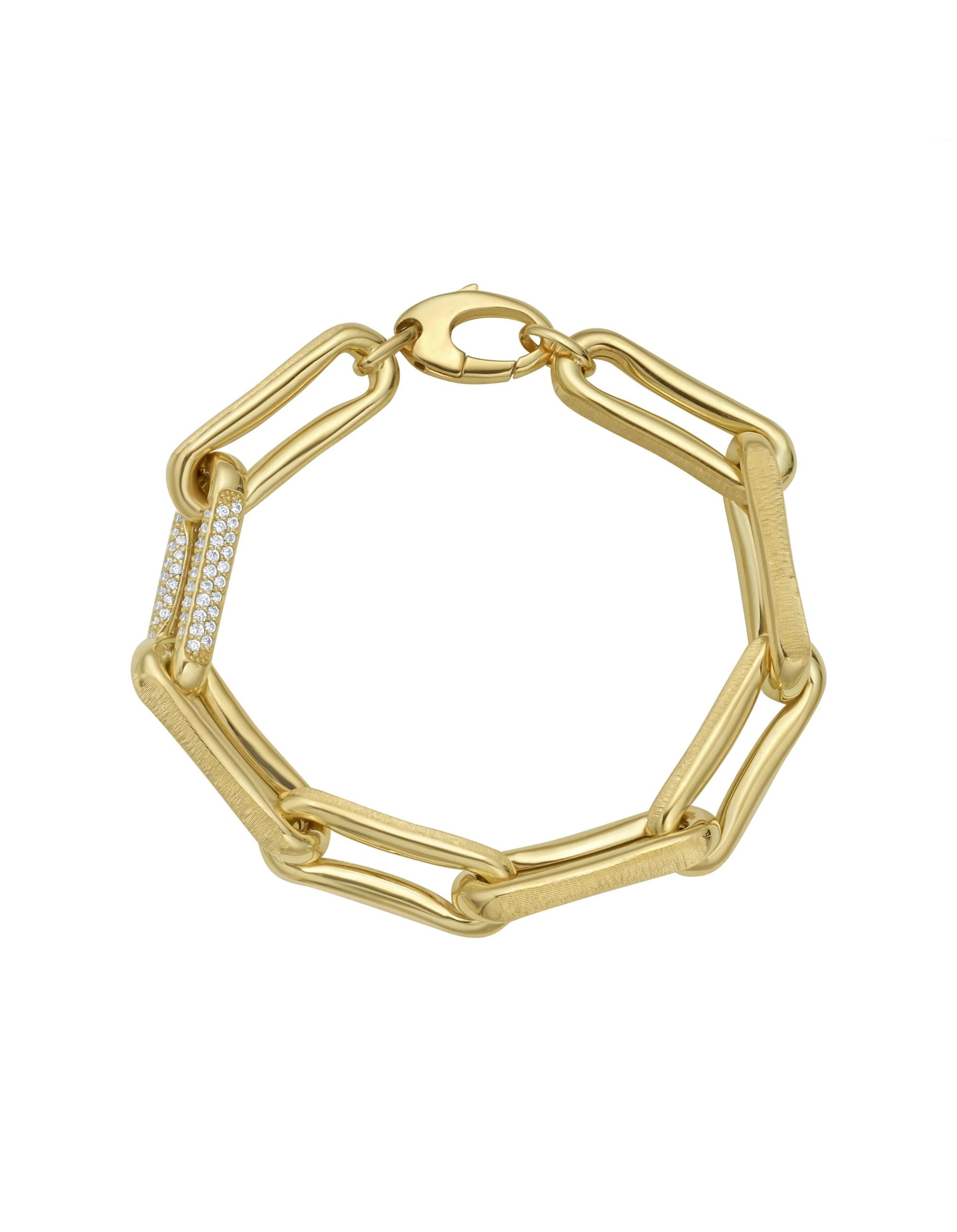 Milano Diamond Pinched Link Bracelet