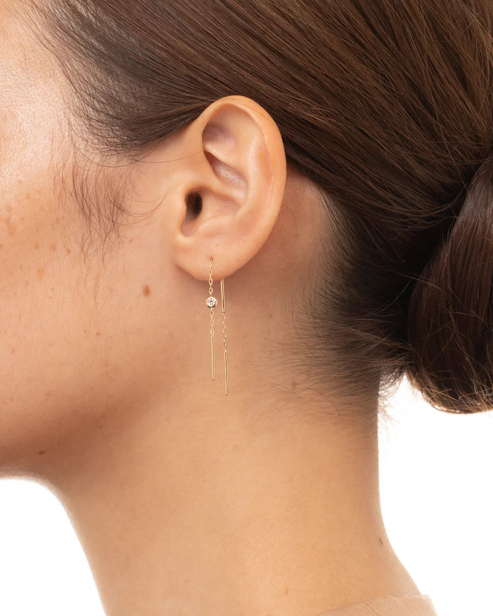 Toggle Diamond Chain Earring by Hirotaka - At Present Jewelry
