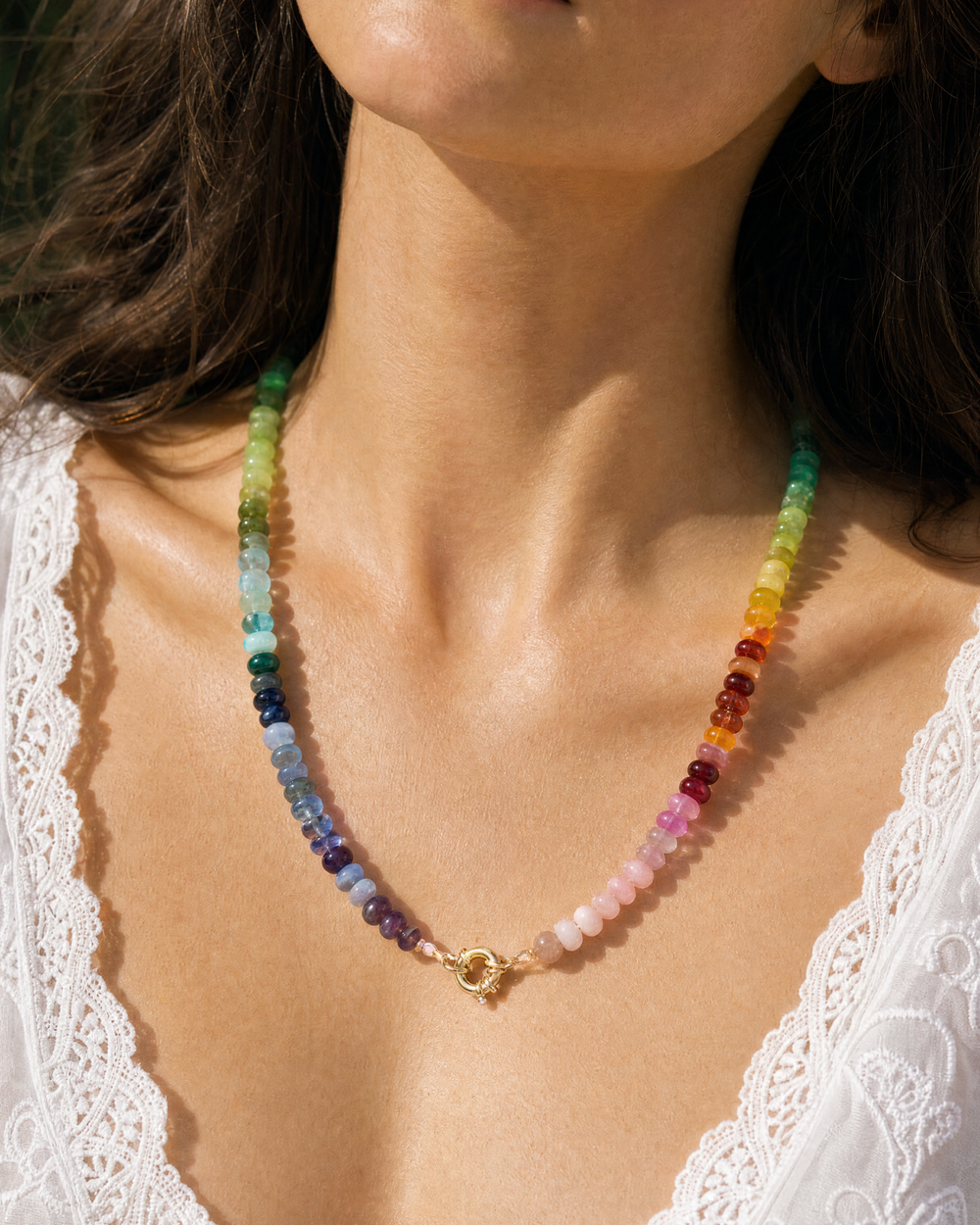 Classic Rainbow Gemstone Necklace