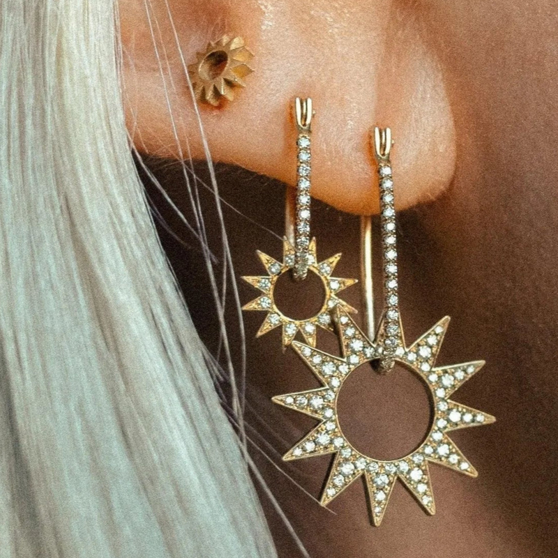 Pavé Latch Earring, Diamond by EMBLM Fine Jewelry - At Present Jewelry