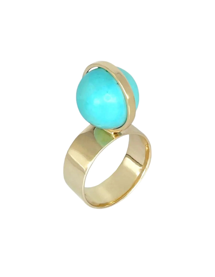 Perched Setting Ring with Turquoise by Leslie Paige Jewelry - At Present Jewelry