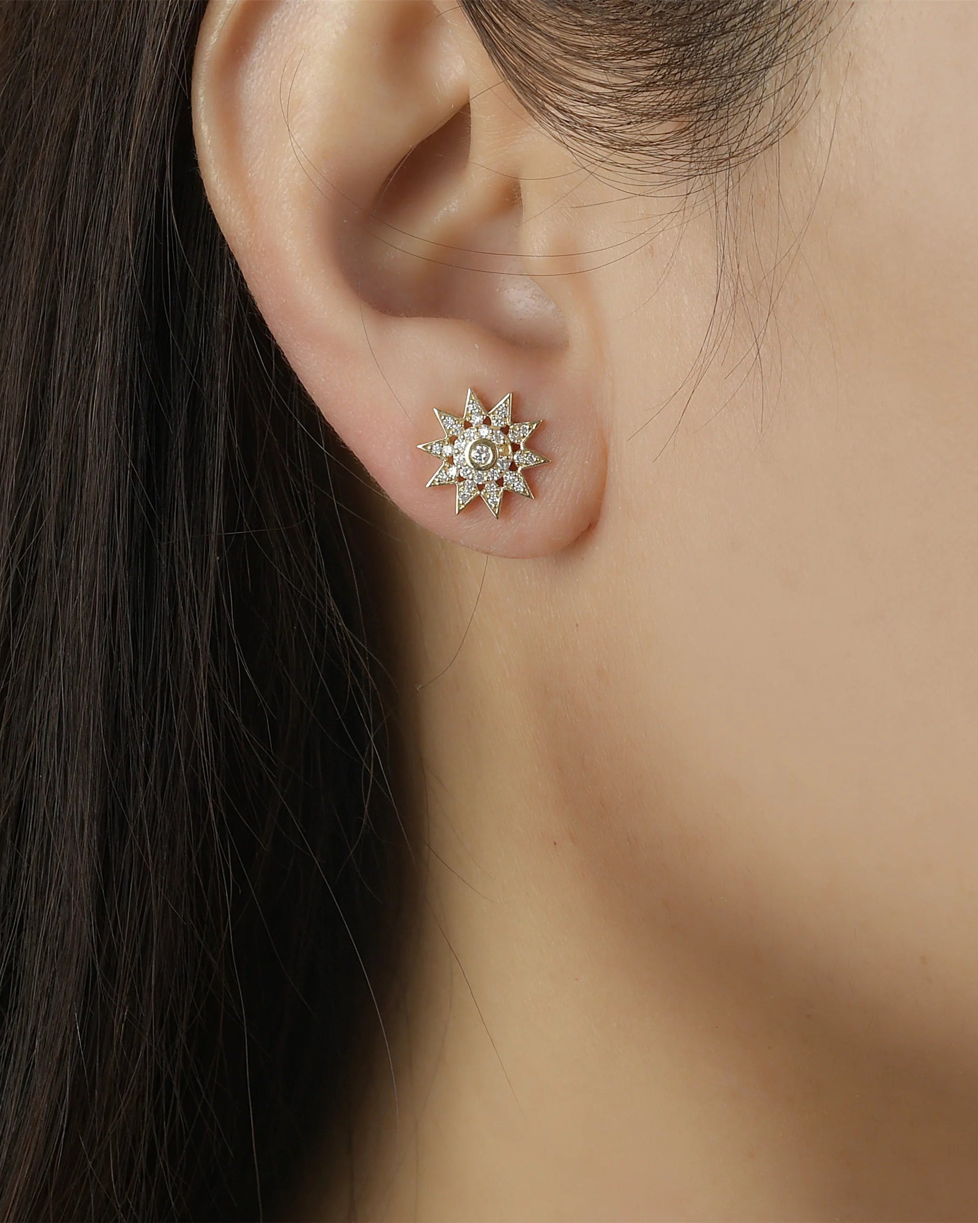 Lumière Diamond Star Post Back Earrings