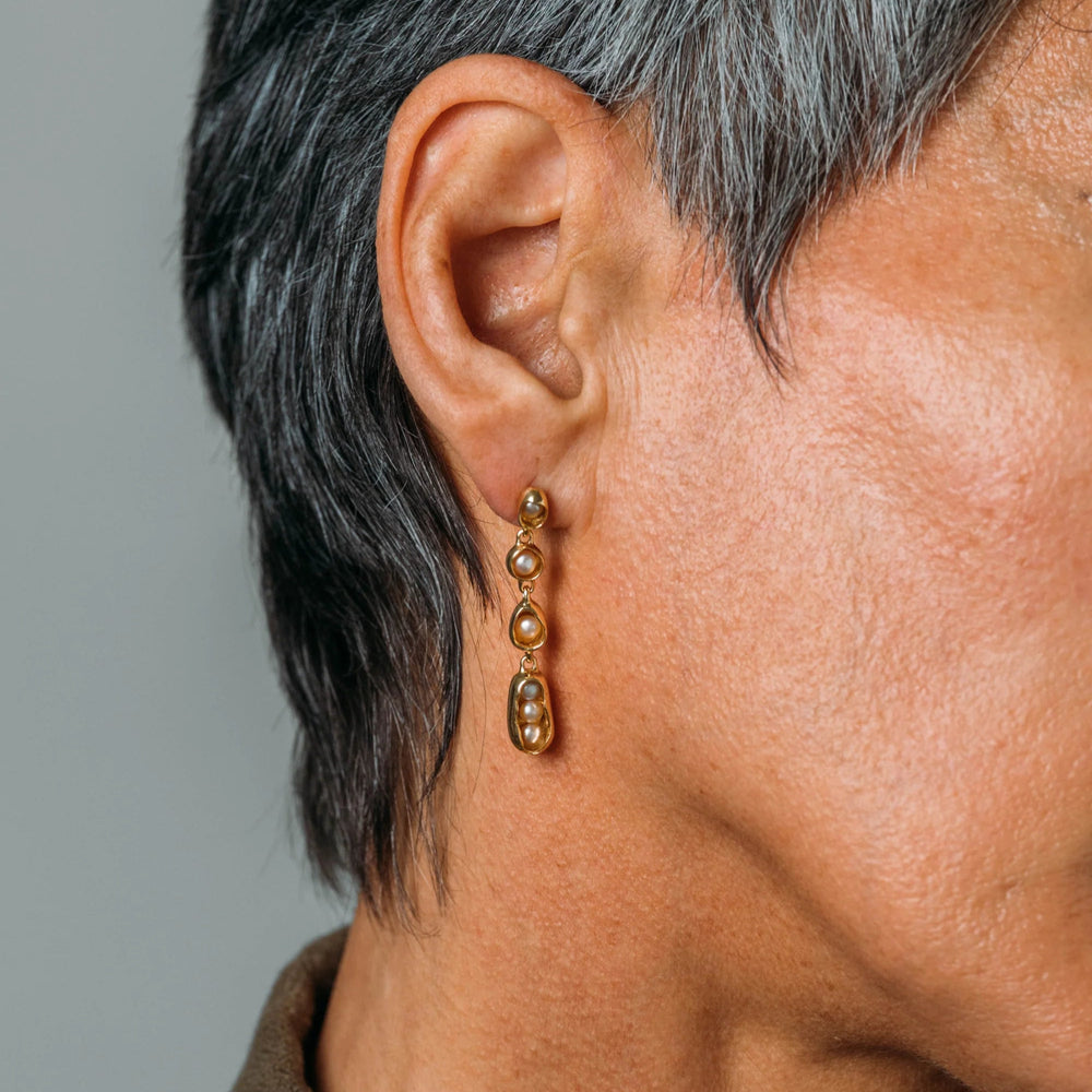 Pearl Droplets, Gold by Carina Hardy - At Present Jewelry