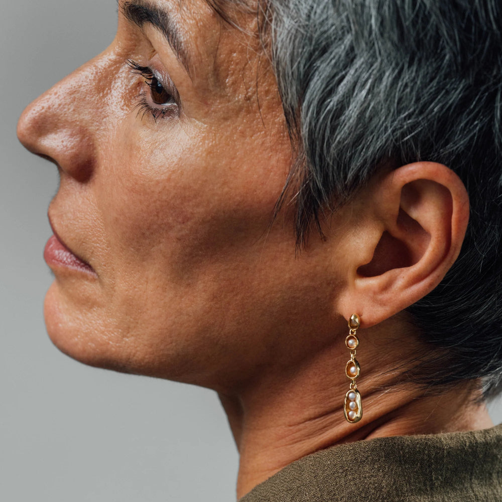 Pearl Droplets, Gold by Carina Hardy - At Present Jewelry