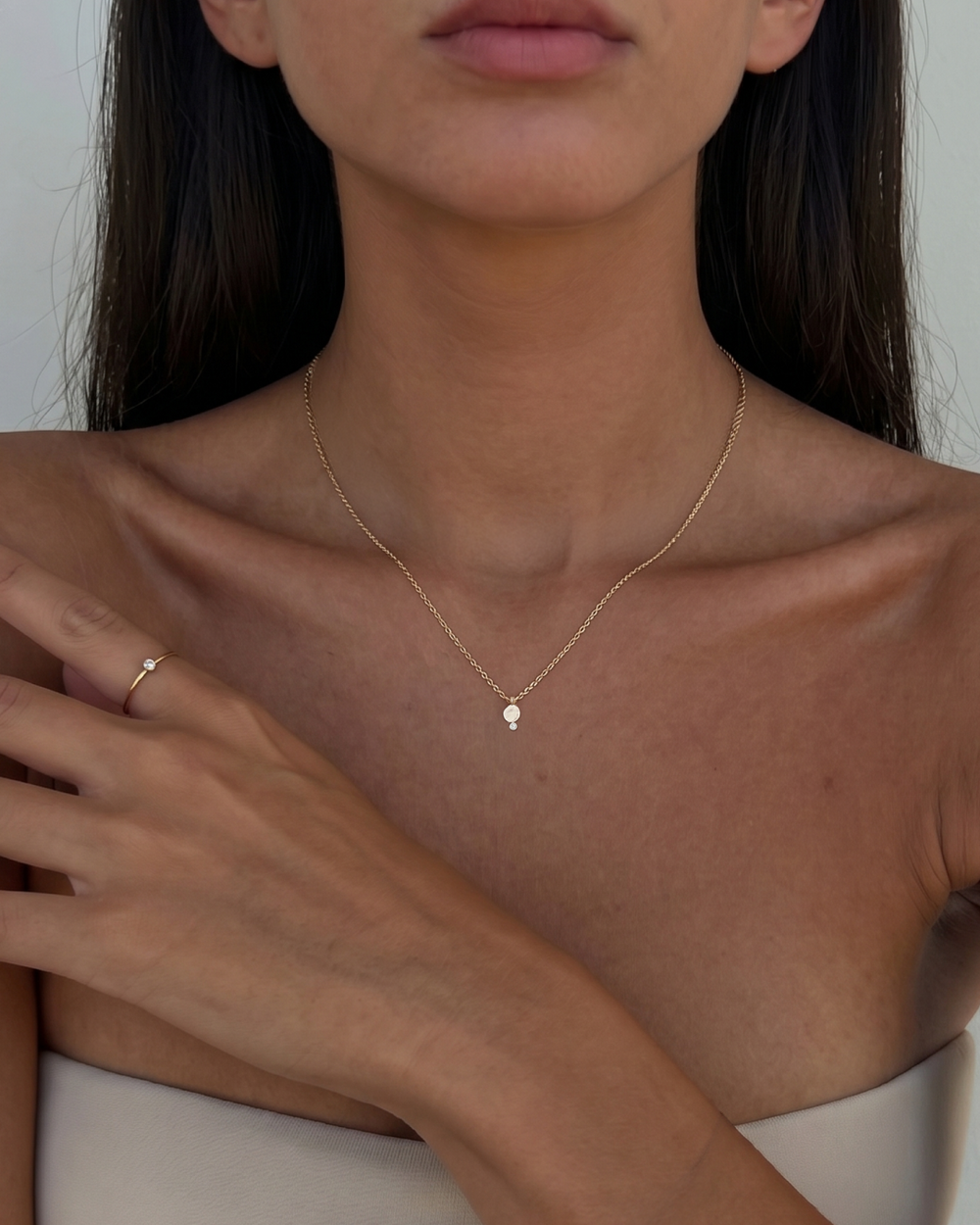 Diamond + Hammered Granule Necklace