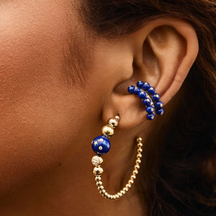 Bubbles Double Row Ear Cuff by Eden Presley - At Present Jewelry