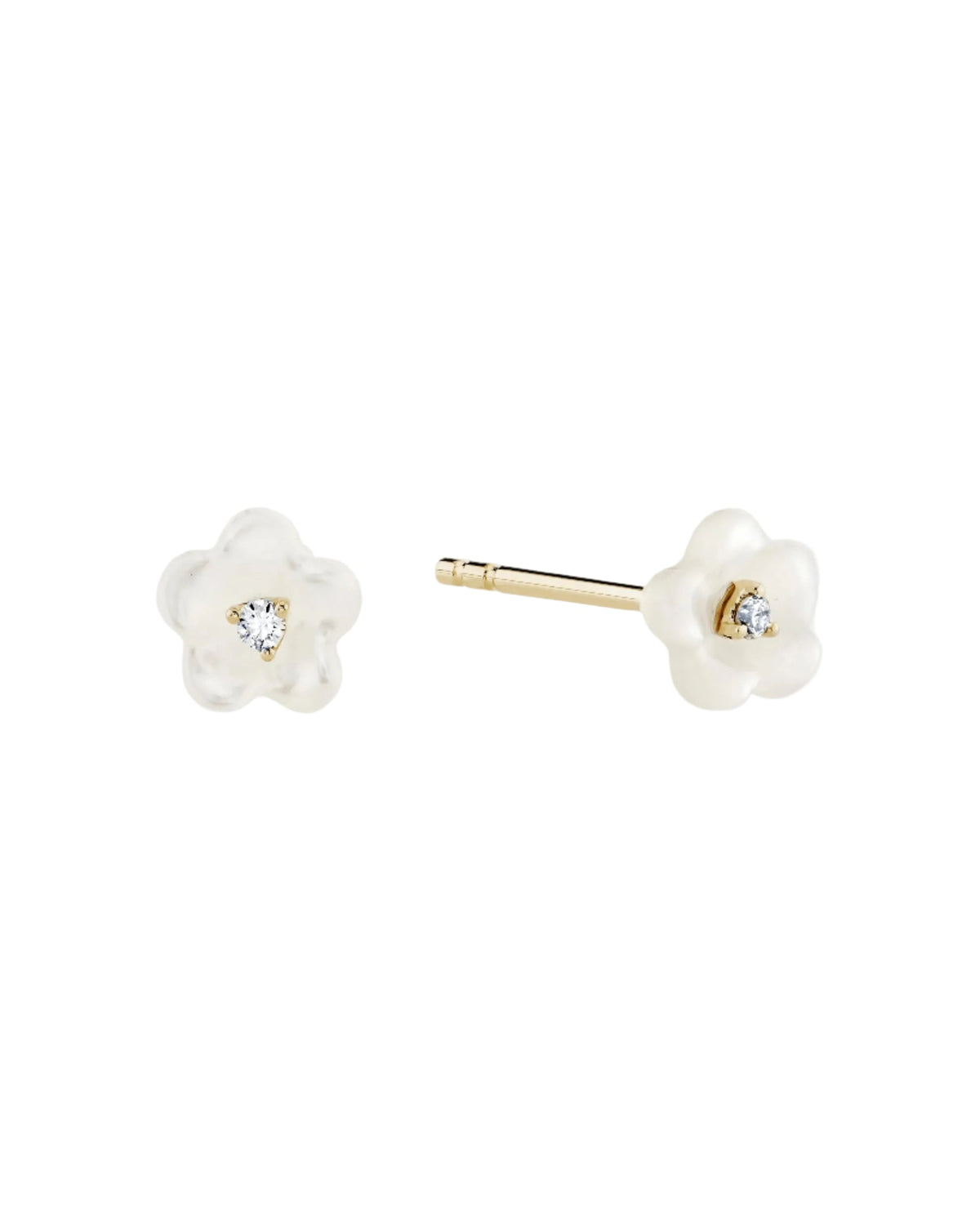 Diamond Blossom Mother of Pearl Studs - At Present Jewelry