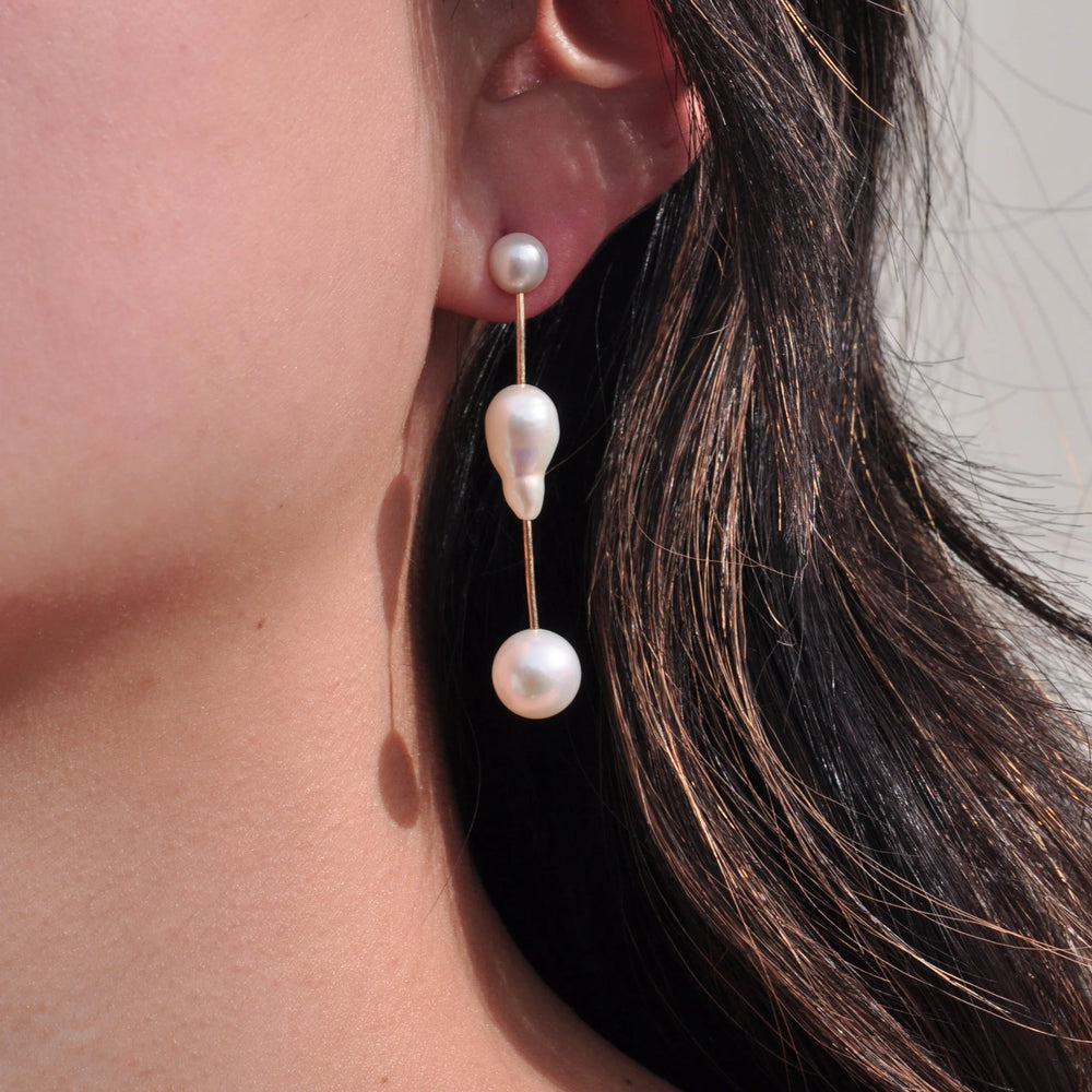 Round Cloudbar Earrings by White/Space - At Present Jewelry