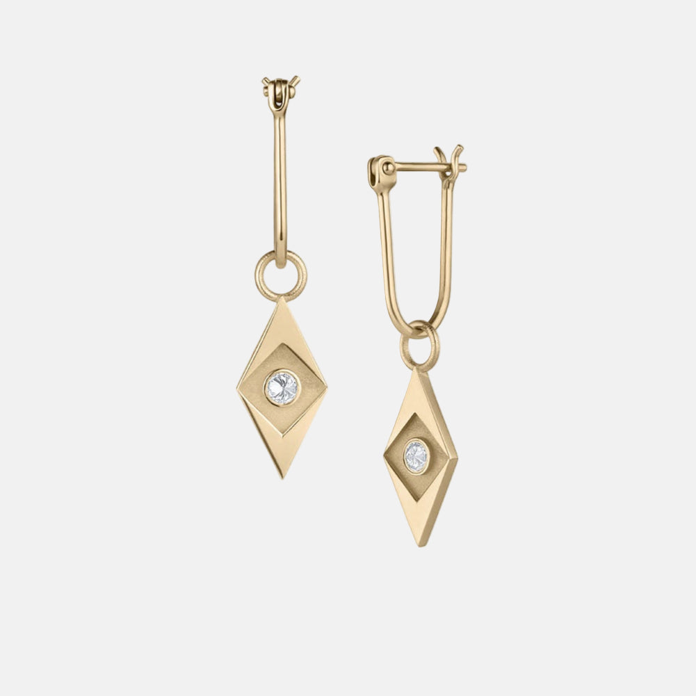 Facet Earring, Diamond by EMBLM Fine Jewelry - At Present Jewelry