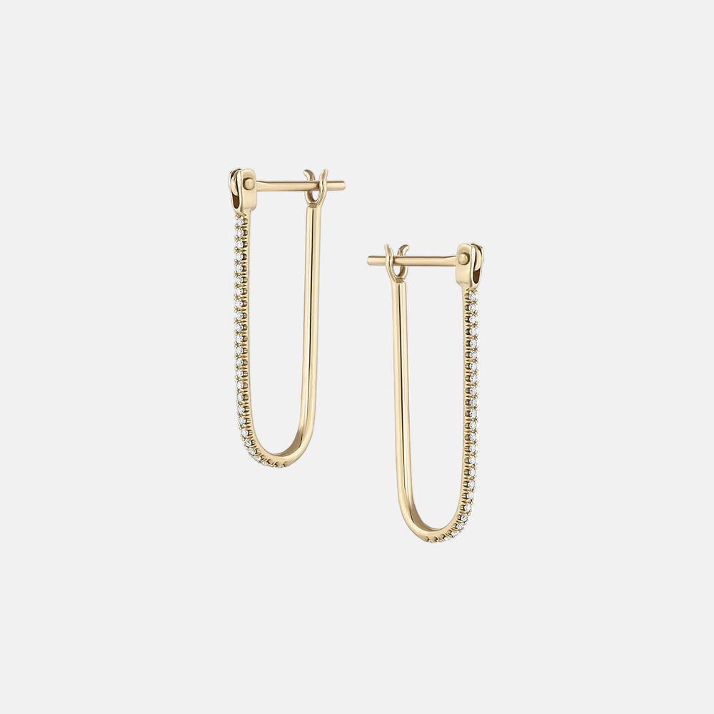 Pavé Latch Earring, Diamond by EMBLM Fine Jewelry - At Present Jewelry