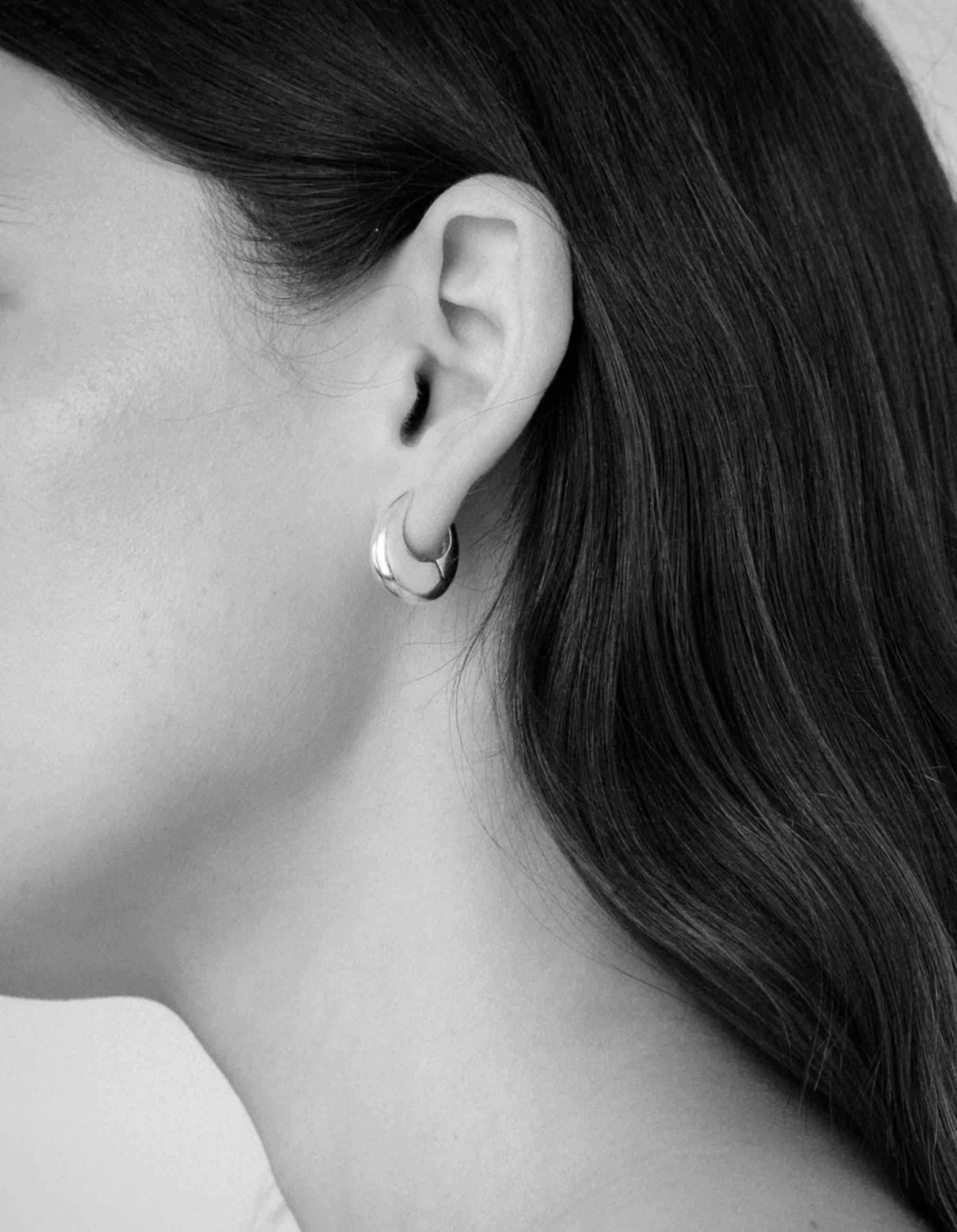 Annika Inez Sloping Hinge Hoop Earrings, Gold Plated, Small - At
