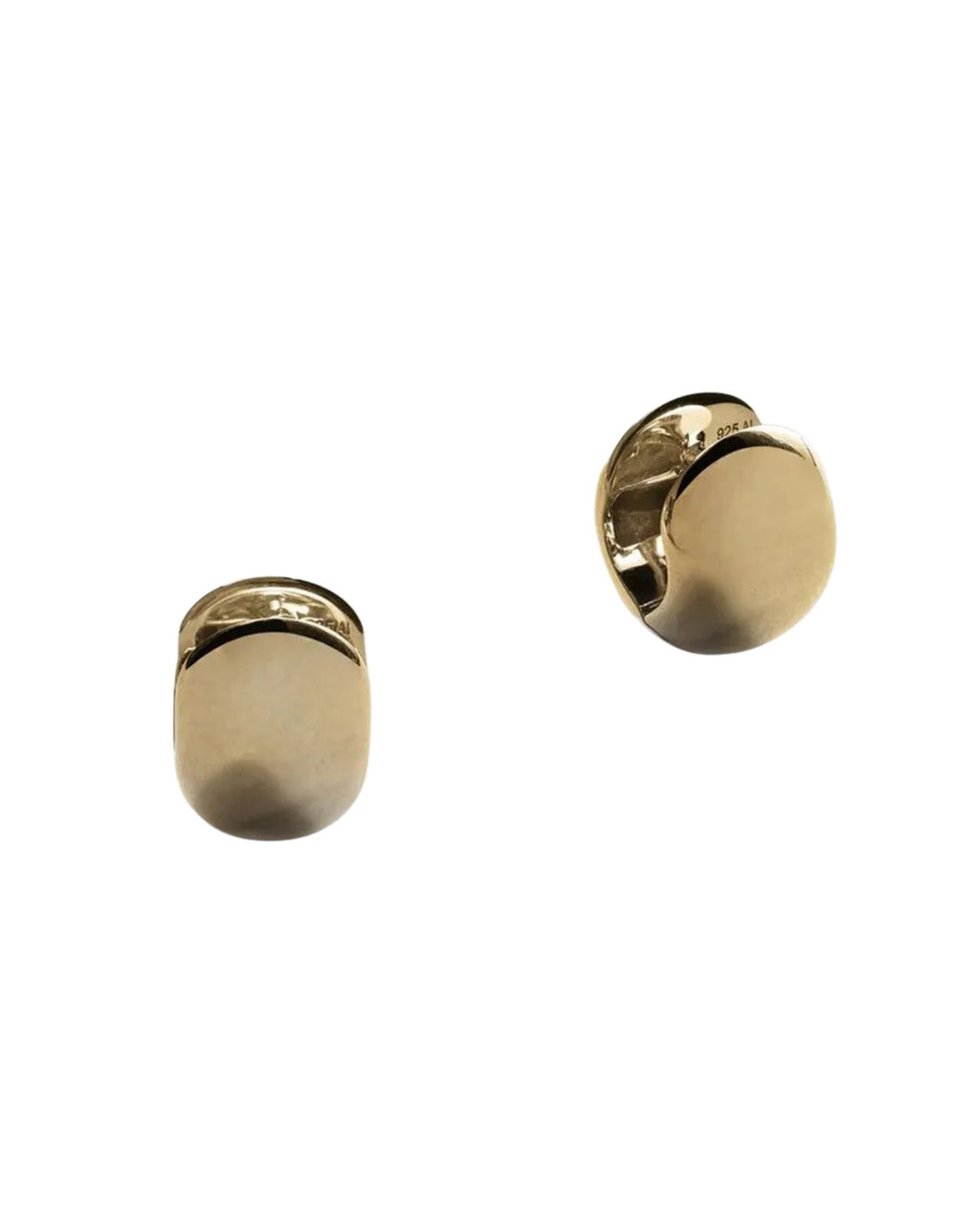 Cigar Band Hoop Earrings, Gold Plated, Large