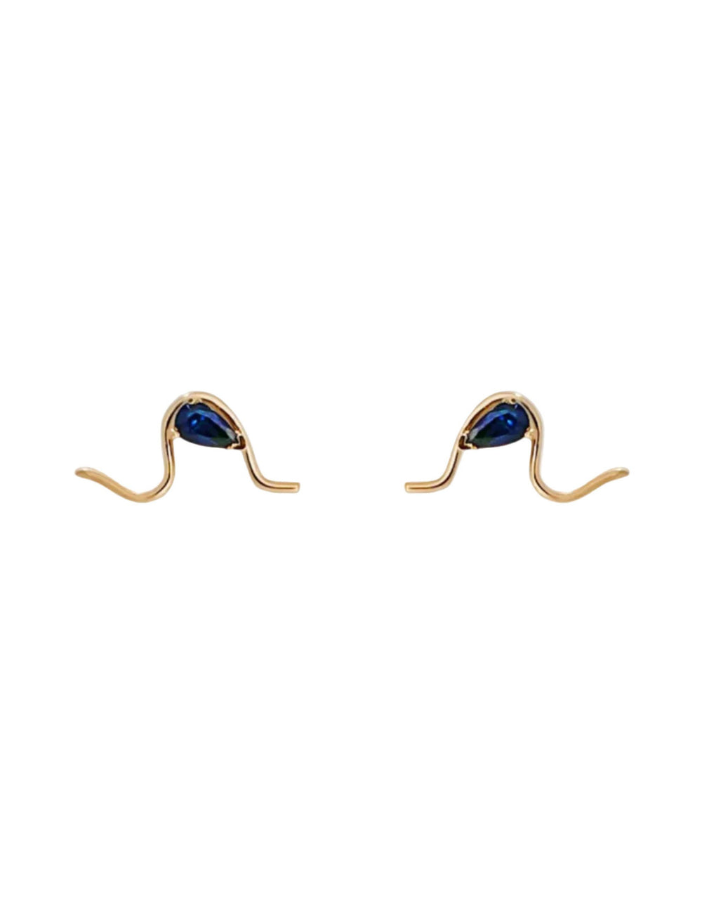 Sapphire Mumu Wave Stud Earring by Labulgara - At Present Jewelry