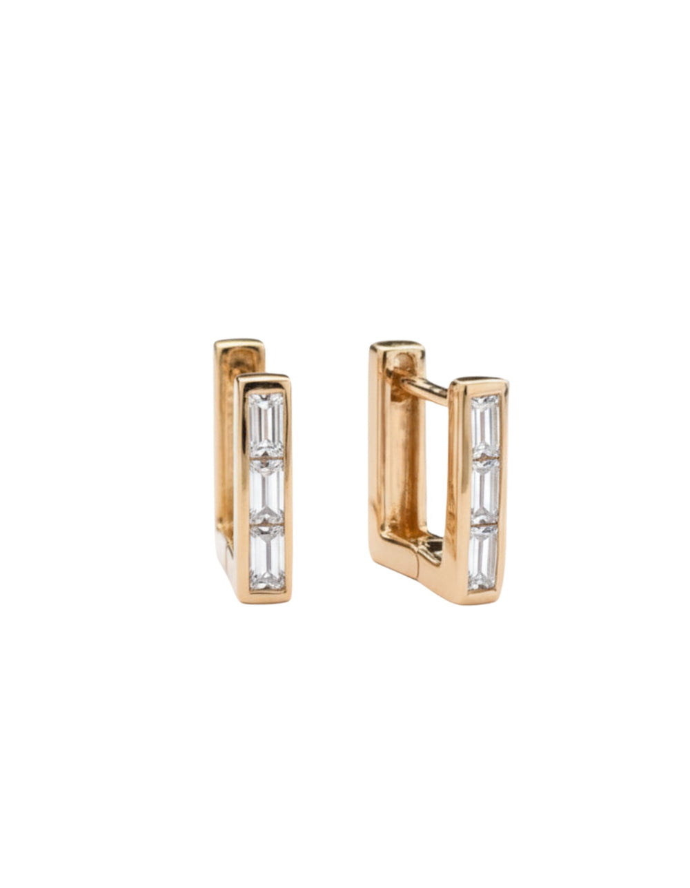 Skinny Square Huggie Earrings