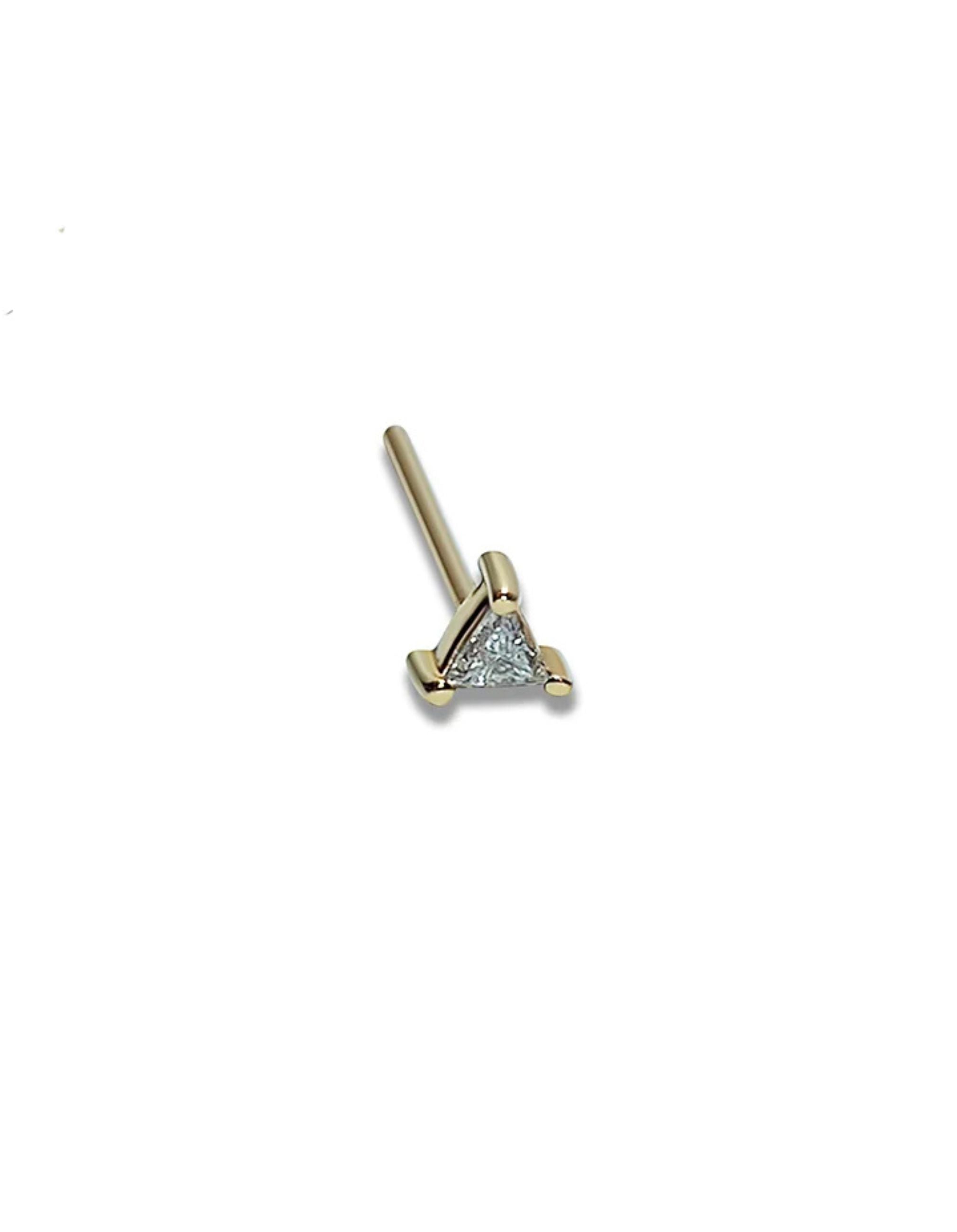 Tiny Diamond Triangle Stud Earring