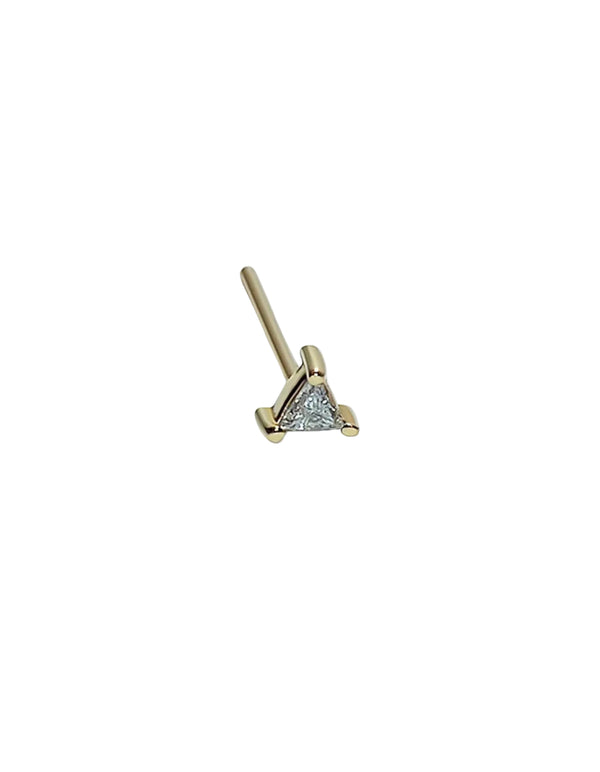Tiny Diamond Triangle Stud Earring by Labulgara - At Present Jewelry