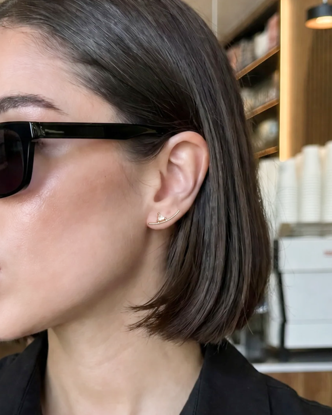 Element Curve Gold Stud Earring
