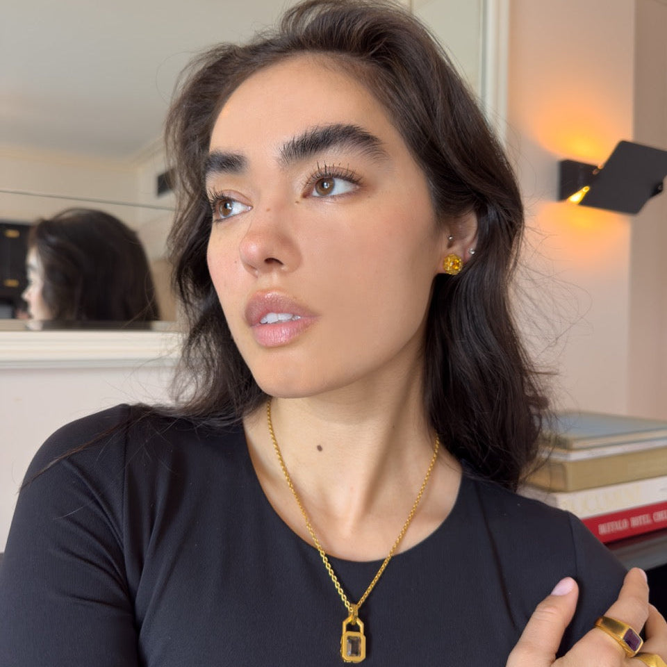 Eli Stud Earrings, Citrine by ELIBURCH - At Present Jewelry