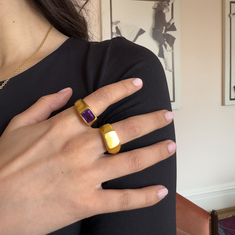 Organic Scraped Signet, Gold by ELIBURCH - At Present Jewelry