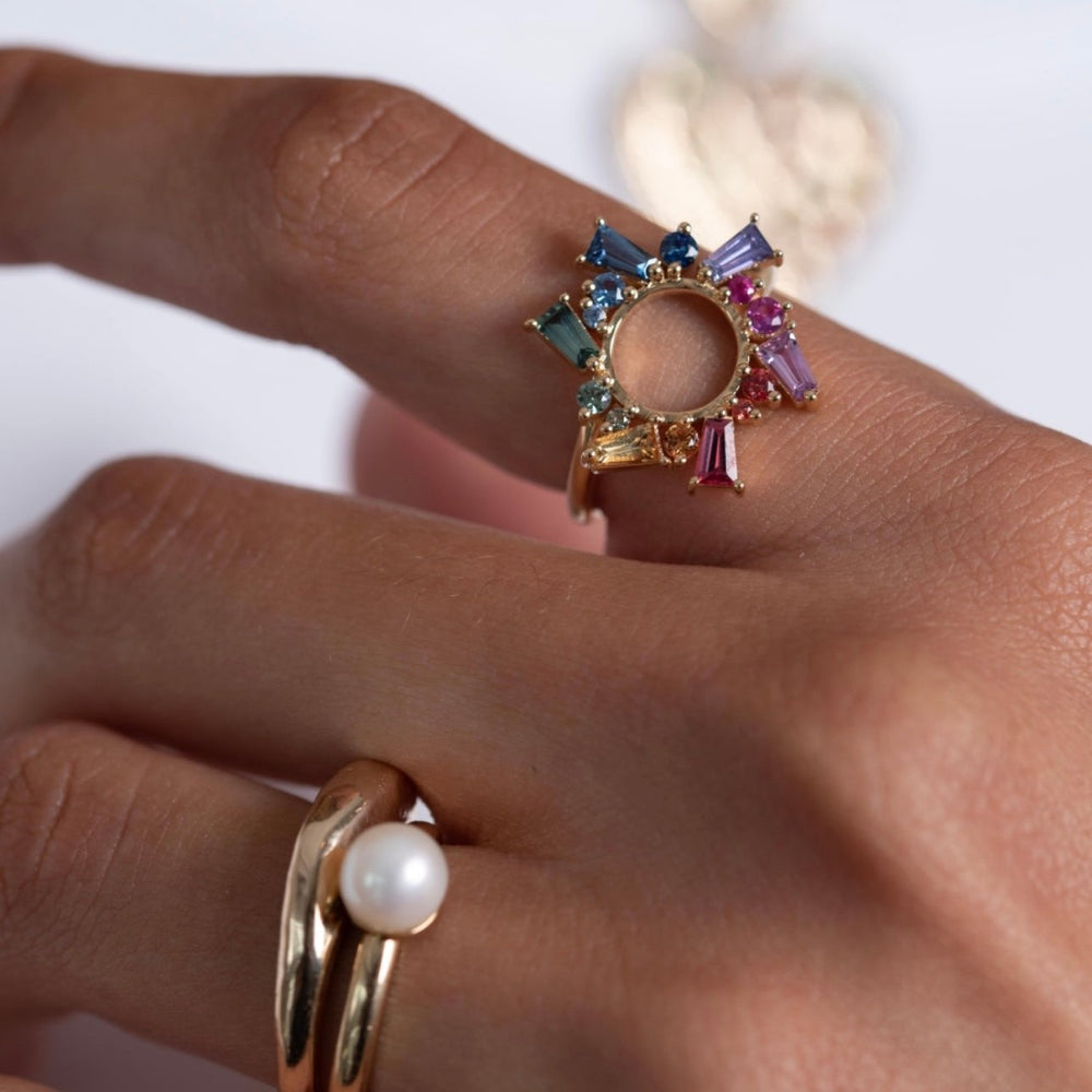 Rainbow Sapphire Ring by Meredith Young - At Present Jewelry